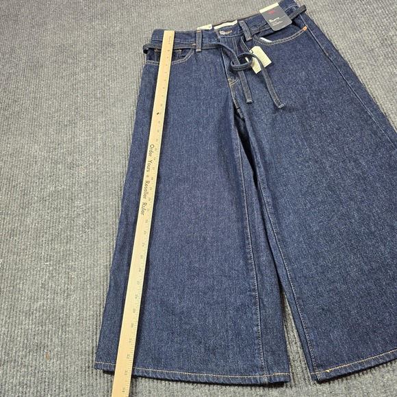 Levis XL Culotte Jeans Womens 27 Dark Wash Wide Leg Cropped 100% Cotton NEW - Picture 13 of 16